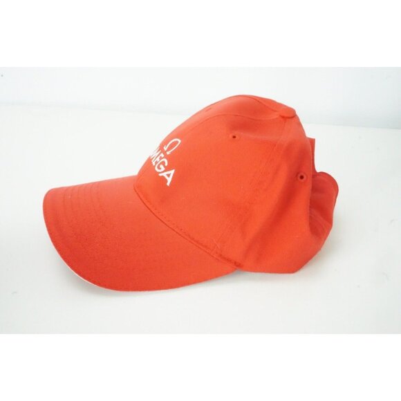 Omega Cherry Red Logo Watch Collector Cotton Blend Baseball Hat Adjustable - Picture 2 of 7
